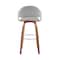 Armen Living Daxton 26" Gray Faux Leather and Walnut Wood Bar Stool LCDXBAWAGR26 - alternate 8